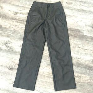 Wilfred Melina vegan leather high waisted pants in gray from Aritzia size 4